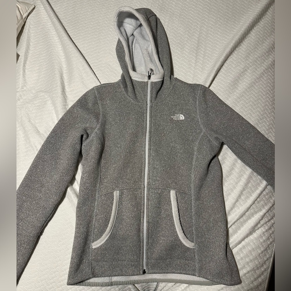 Northface gray zip up jacket.